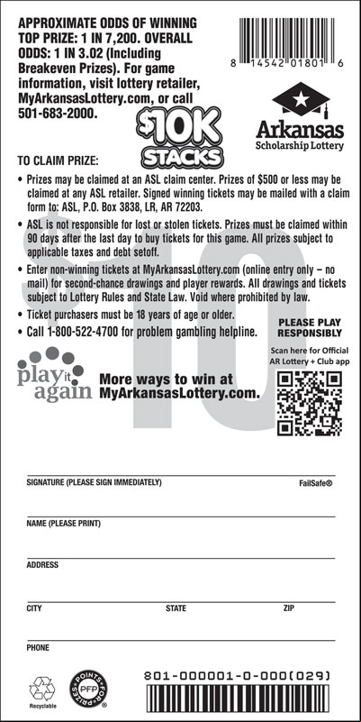 $10K Stacks - Game No. 801 - Back $10K Stacks - Game No. 801