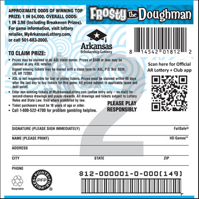 Fro$ty the Doughman - Game No. 812 - Back Fro$ty the Doughman - Game No. 812
