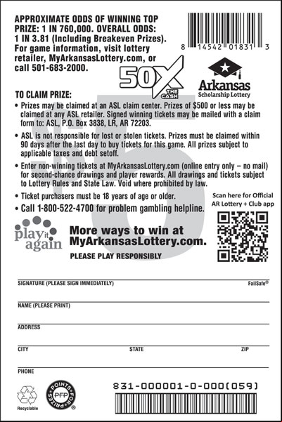 50X the Cash - Game No. 831