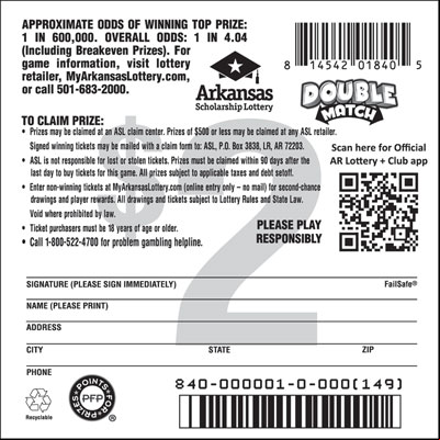 Double Match - Game No. 840 - Back Double Match - Game No. 840